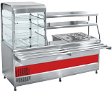 Прилавок-витрина Abat ПВХМ-70КМУ нерж., витрина слева